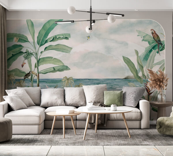 Tropical paradise by the seaside Wall murals Tropical paradise by the seaside