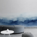 Wall murals Blue and white watercolor