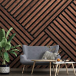 Wall murals Wood planks on a black surface