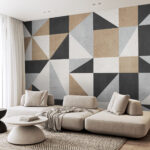 Wall murals Geometric pattern with neutral tones.