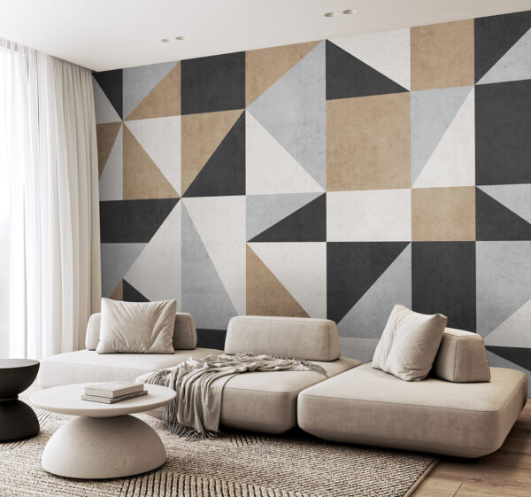 Geometric pattern with neutral tones Wall murals Geometric pattern with neutral tones