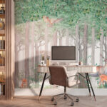 Wall murals Group of animals in a forest