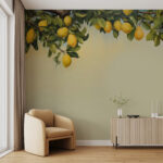 Wall murals Lemons hanging from leafy branches