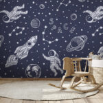 Wall murals Cartoon of an astronaut