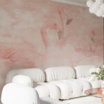 Wall murals Group of flamingos in the sky