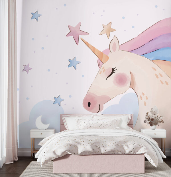 Blue star on a white background Wall murals Blue star on a white background