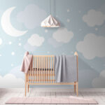 Wall murals Moon and clouds in the sky