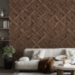 Wall murals Geometric woven texture in brown.