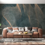 Wall murals Abstract waves dance across darkness.