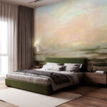 Wall murals Abstract landscape with soft pastel hues.