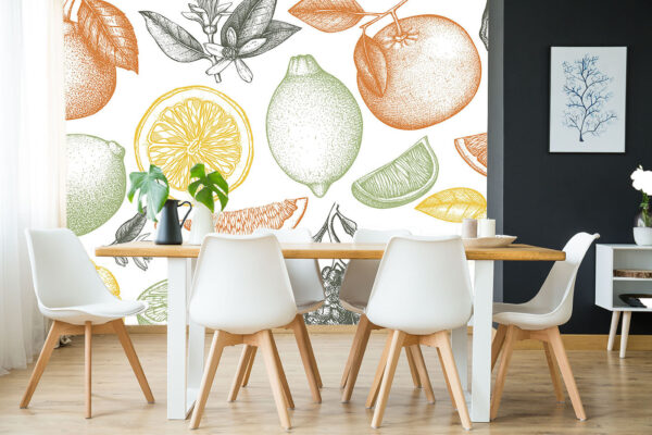 Drawing of a lemon Wall murals Drawing of a lemon