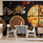 Wall murals Delicious variety of pizza slices