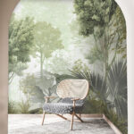 Wall murals Group of trees in a foggy forest