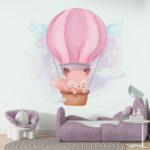 Wall murals Pink hot air balloon