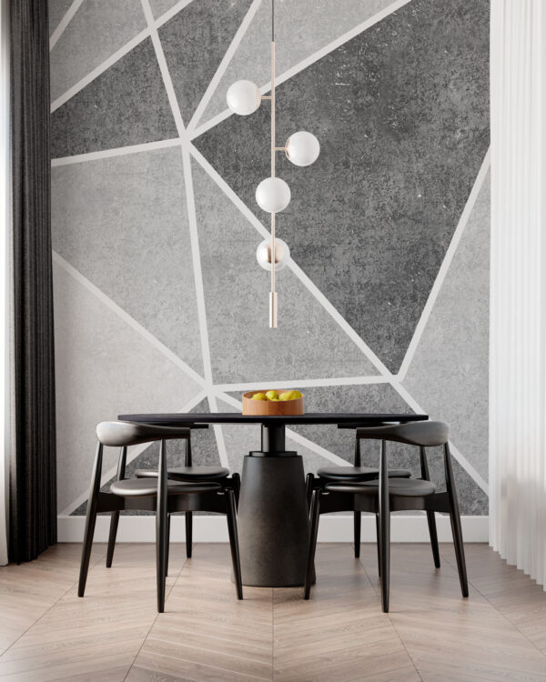 Geometric patterns in grayscale design Wall murals Geometric patterns in grayscale design