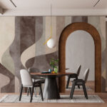 Wall murals Abstract geometric pattern with curves.