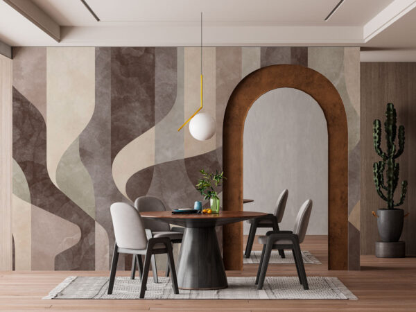 Abstract geometric pattern with curves Wall murals Abstract geometric pattern with curves