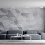 Wall murals White and grey background