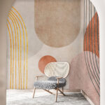Wall murals Abstract geometric pattern in earthy tones.