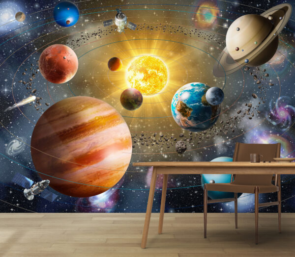 Wall murals Wall murals Planet earth and the moon (SKU: u97222)