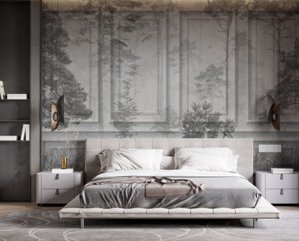 Nature blends with classic architecture Wall murals Nature blends with classic architecture