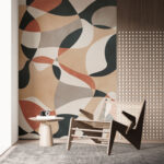 Wall murals Abstract shapes in muted earth tones.