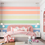 Wall murals Pastel rainbow stripes in harmony.