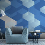 Wall murals Blue and white cube