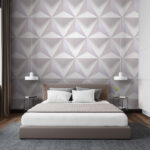 Wall murals White and grey triangle pattern
