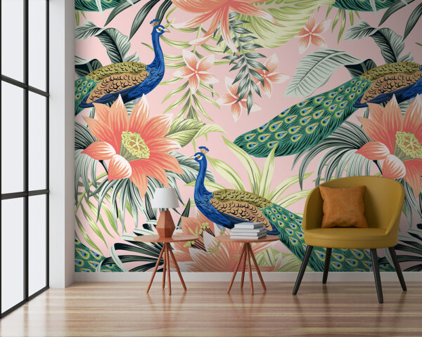 Colorful bird with feathers Wall murals Colorful bird with feathers