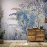 Wall murals Pastel palms in tranquil paradise.