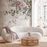 Wall murals Pastel floral pattern, elegant design.