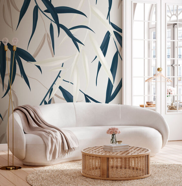 Leaves creating a subtle abstract pattern Wall murals Leaves creating a subtle abstract pattern