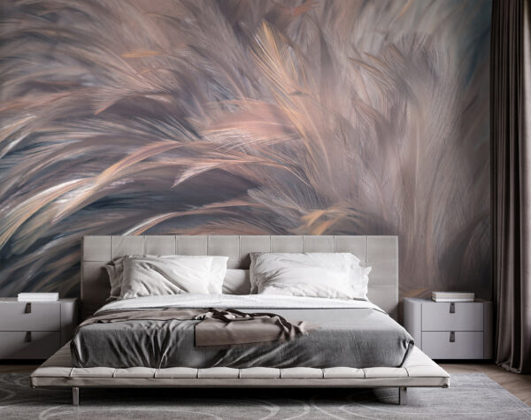 Soft hues of delicate feathers Wall murals Soft hues of delicate feathers