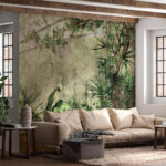 Wall murals Lush greenhouse filled with tropical plants.