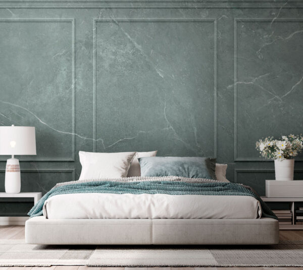 Gray marble wall with decorative panels Wall murals Gray marble wall with decorative panels
