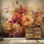 Wall murals Floral fantasy in soft hues.