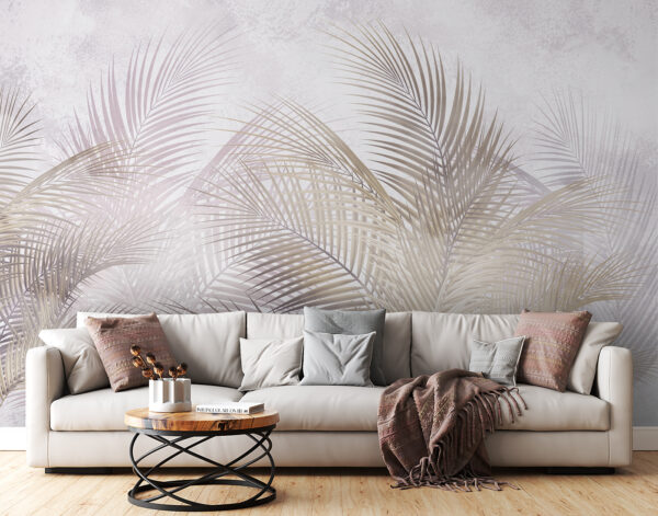Delicate palms in soft hues Wall murals Delicate palms in soft hues