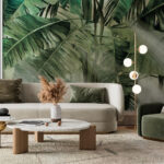 Wall murals Sunlight streaming through lush leaves.