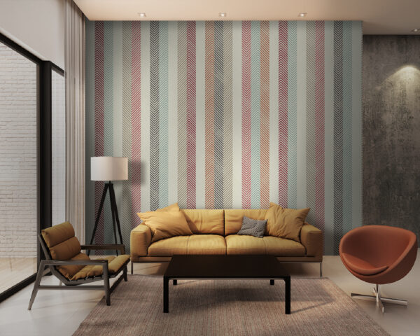 Multi colored striped fabric Wall murals Multi colored striped fabric
