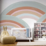 Wall murals Rainbow painted on a white background