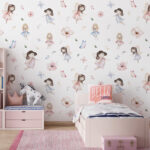 Wall murals Drawing of a girl in a dress