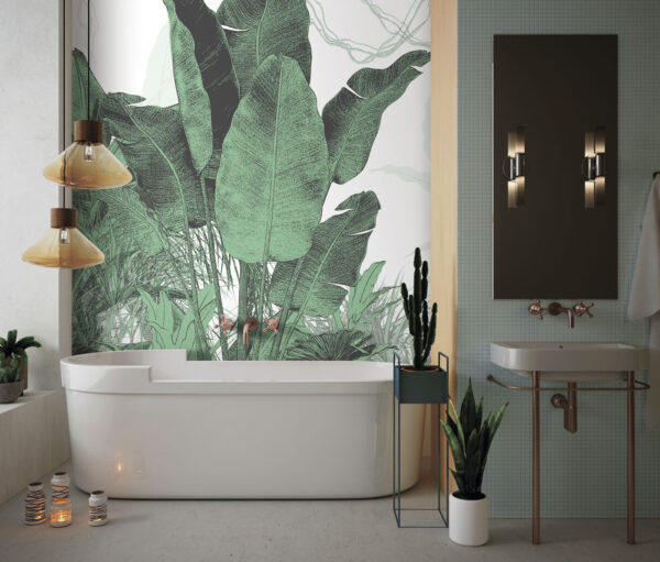 Lush greenery fills the vibrant scene Wall murals Lush greenery fills the vibrant scene