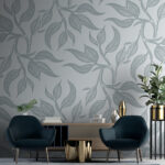 Wall murals Pattern of leaves on a white background