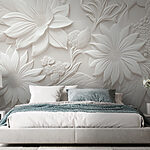 Wall murals Intricate floral embossed relief design.