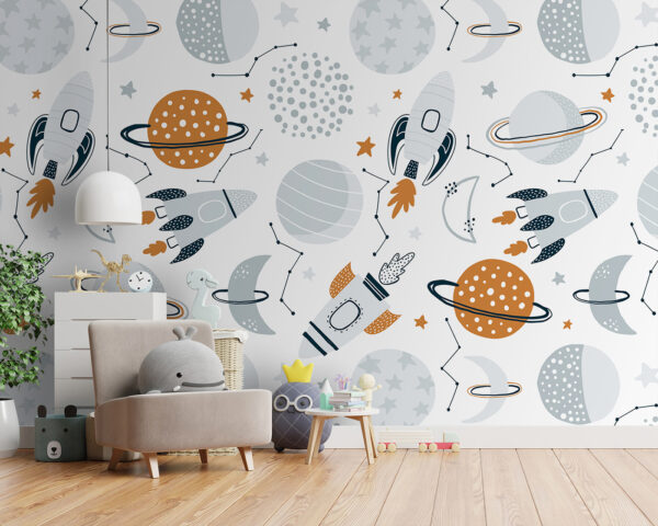 White circle with stars on it Wall murals White circle with stars on it