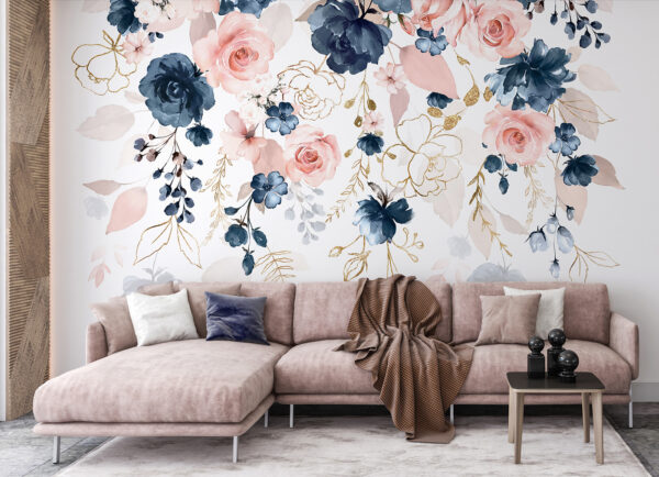 Floral elegance with soft pastels Wall murals Floral elegance with soft pastels