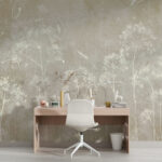 Wall murals Delicate floral pattern on textured background.