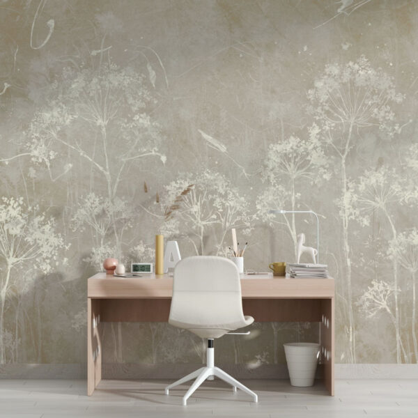Delicate floral pattern on textured background Wall murals Delicate floral pattern on textured background