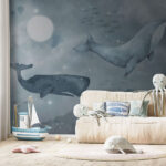 Wall murals Whale swimming in the water